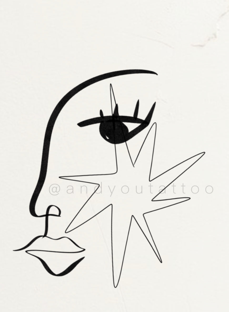 Abstract Star Girl Tattoo Ticket